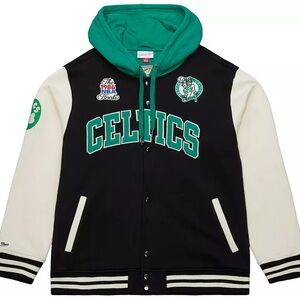 Mitchell & Ness Men's Boston Celtics Black Courtside Fleece Jacket